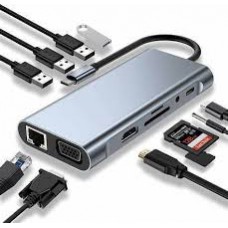 HUB HIKSEMI 11 EN 1 TIPO C RJ45 HDMI SD USB3