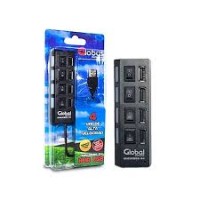 HUB USB 4 PUERTOS GLOBAL CON TECLA ENCENDIDO INDIVIDUAL