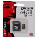 MEMORIA MICRO SD KINGSTON 64 GB CLASE 10 (4K CAMARO-DRON)